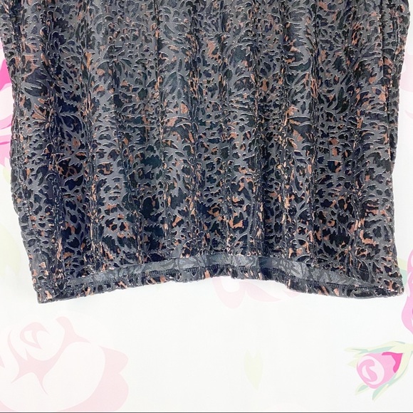 NEW Free People Teddy Cheetah Combo Velvet Short Sleeve Shirt S - Picture 5 of 10